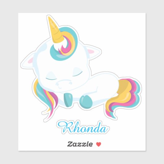 Slaapend Unicorn Charm Sticker (Vel)