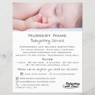 Slaapende Baby Babyzittend, dagverzorging, neurier Flyer
