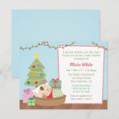 Slaapende babyschoeisel met kerstcadeautjes kaart (Voorkant / Achterkant)