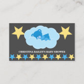 Slaapende blauwe Teddy Bear Diaper Raffle Tickets Informatiekaartje (Achterkant)