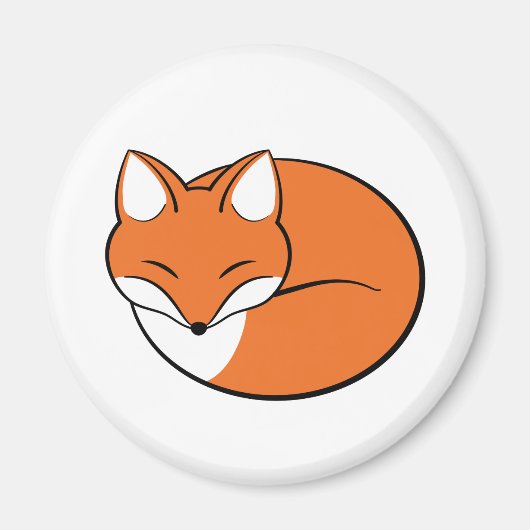 Slaapende Cartoon Fox Magneet (Voorkant)