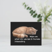 Slaapende Ginger Cat Funny Wake' Quote Briefkaart (Staand voorkant)