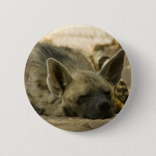 Slaapende Hyena-Button Ronde Button 5,7 Cm (Voorkant)