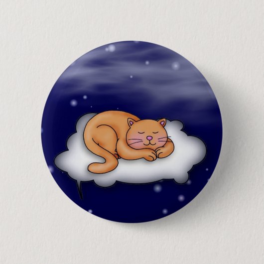 Slaapende Kat Button (Voorkant)