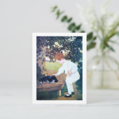 Slaapende kat en kind, Jessie Willcox Smith Briefkaart (Staand voorkant)