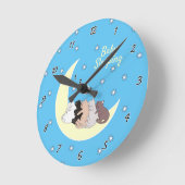 Slaapende Katten Genummerde Ronde Klok (Hoek)