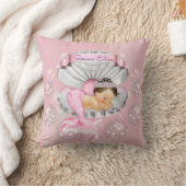 Slaapende Mermaid Baby Girl Pink Nursery Kussen (Deken)