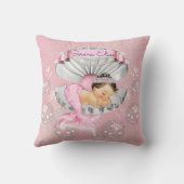 Slaapende Mermaid Baby Girl Pink Nursery Kussen (Achterkant)