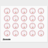 Slaapende Mermaid Baby Girl Pink Shell Pearls Ronde Sticker (Vel)
