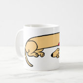 Slaapende Mok voor kerstdachshund (Voorkant links)