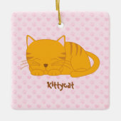 Slaapende Oranje tablet Keramisch Ornament (Voorkant)