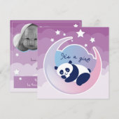 Slaapende Panda 'het is een meisje' - geboorteaank Aankondiging (Voorkant / Achterkant)