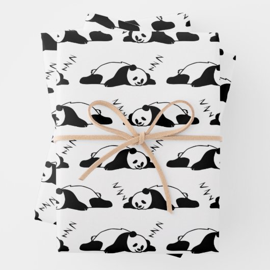 Slaapende Panda ZZZ Beer Lover Lazy Nap Animals Inpakpapier Vel (In situ)