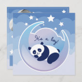 Slaapende Panda's a boy' geboortemededeling Aankondiging (Voorkant / Achterkant)