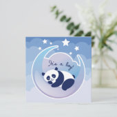 Slaapende Panda's a boy' geboortemededeling Aankondiging (Staand voorkant)