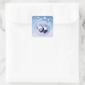 Slaapende Panda's a boy Square sticker (Tas)