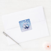 Slaapende Panda's a boy Square sticker (Envelop)