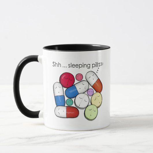 Slaapende pillen-medicatie mok (Links)