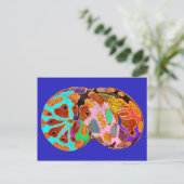 Slaapende Python Pop Art Post Card (blauw) Briefkaart (Staand voorkant)