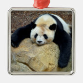 Slaapende reuzenpanda op een rots metalen ornament (Voorkant)