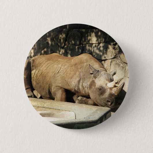 Slaapende Rhino Ronde Button 5,7 Cm (Voorkant)