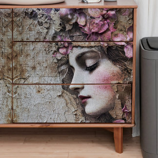 Slaapende Roze Dame Decoupage Tissuepapier