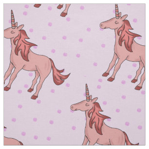 Slaapende roze Unicorn Stof