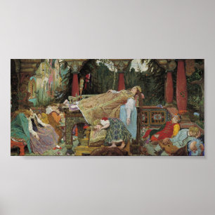 Slaapende schoonheid in het paviljoen poster