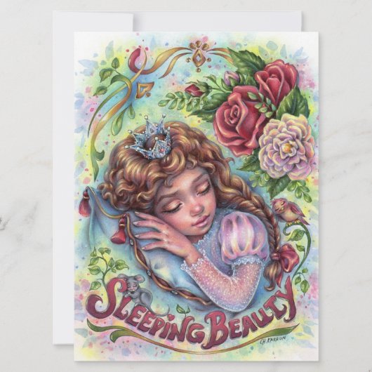 Slaapende schoonheid Princess Fairytale Flower Art (Voorkant)