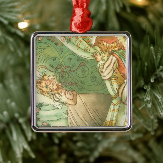Slaapende schoonheidsprinses,  feillade metalen ornament (Boom)