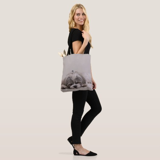 Slaapende sjiitische Canvas tas, slaaphond Tote Bag (Op model)