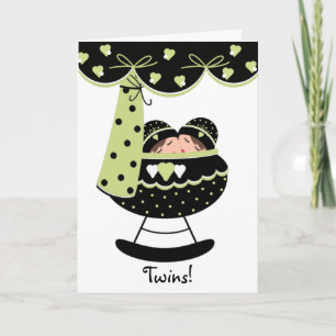 Slaapende tweeling baby's Nieuw Wenskaart Kaart