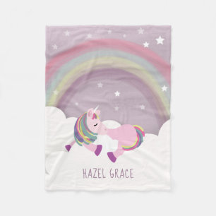 Slaapende Unicorn Rainbow Kinder Fleece Blanket