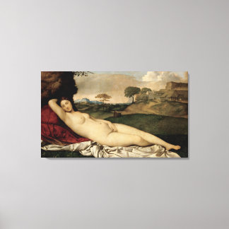 Slaapende Venus (door Giorgione) Canvas Afdruk