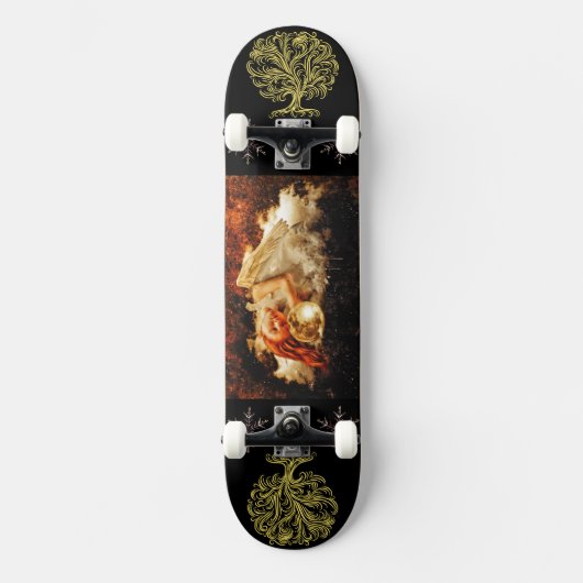 Slaapengel tussen sterren Fantasy Art Skateboard (Voorkant)