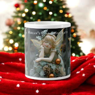 Slaapfeekerstfair Holly Dennenkegels Extra Grote Beker