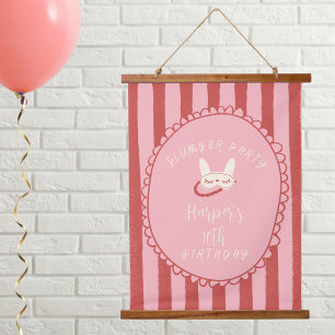 slaapfeest slaap verjaardagsfeestje meisje tiener hangend wandkleed