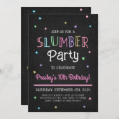 Slaapfeest Slaapfeest Verjaardagsfeest Uitnodiging (Voorkant / Achterkant)