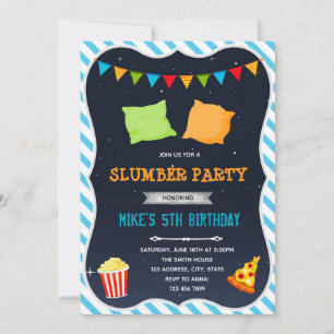 Slaapfeest uitnodiging voor jongens