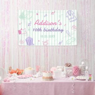 Slaapfeestje Slaapfeestje Schattig Meisje Verjaard Spandoek