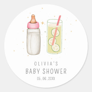 Slaapfeestje, Welkom Baby Meisje, Nieuw Baby Feest Ronde Sticker