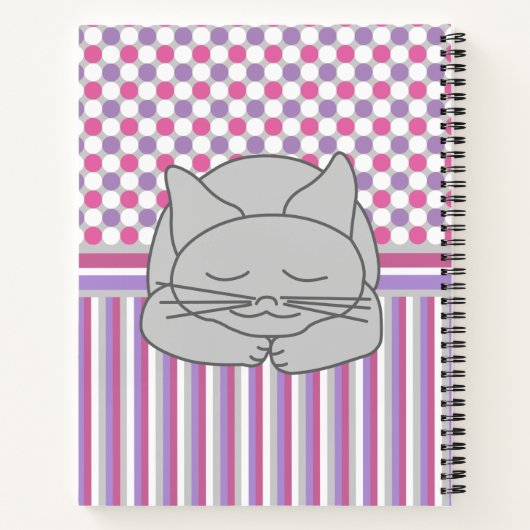 Slaapgrijze kat notitieboek (Achterkant)