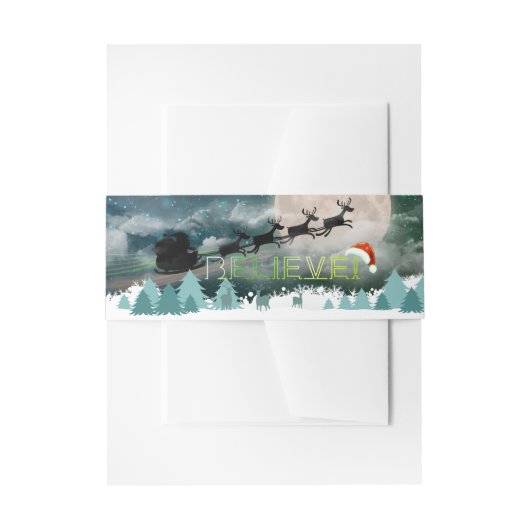 Slaapgroeten voor feestdagen met vrolijk kerstrenr uitnodigingen wikkel (Voorkant Voorbeeld)