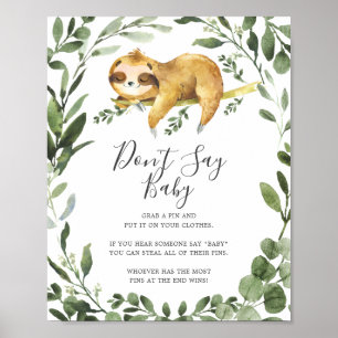 Slaapgroot Baby shower Zeg geen Baby Poster