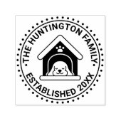Slaaphond in hondenhok Familienaam Datum Est Zelfinktende Stempel (Design)