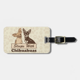Slaapjes met Chihuahuas Bagagelabel