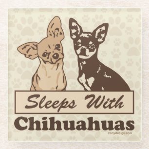 Slaapjes met Chihuahuas Glazen Onderzetter
