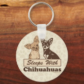 Slaapjes met Chihuahuas Sleutelhanger (Voorkant)