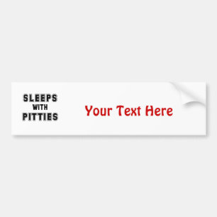 Slaapjes met Pitties Text Bumpersticker