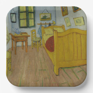 Slaapkamer in Arles, Olie Schilderij, Vincent Van  Papieren Bordje